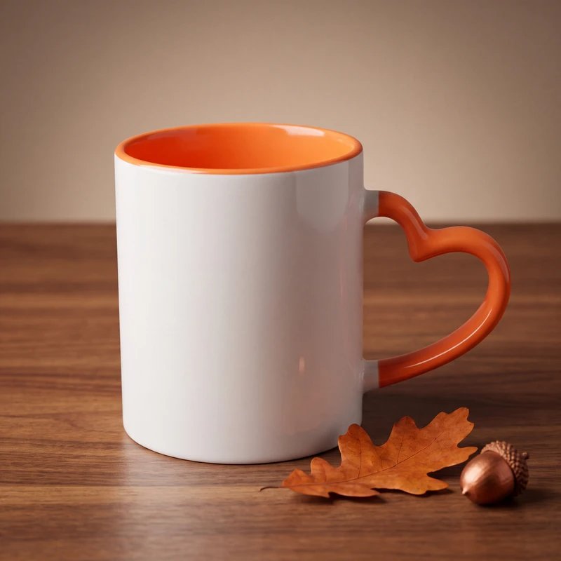 3 Tone Heart Handle - customizable photo mug
